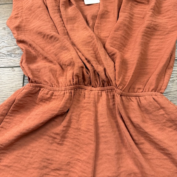 Flawless Women's Short-Sleeve Romper, Burt Orange Dressy, Boho, Fall, NWT XS - Picture 5 of 12